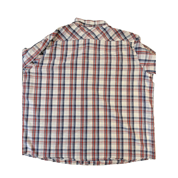 Wrangler Shirt Mens 3XL Pearl Snap Red Blue Plaid Long Sleeve Western Cowboy - Picture 6 of 6